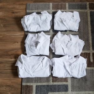 6 White Polos
